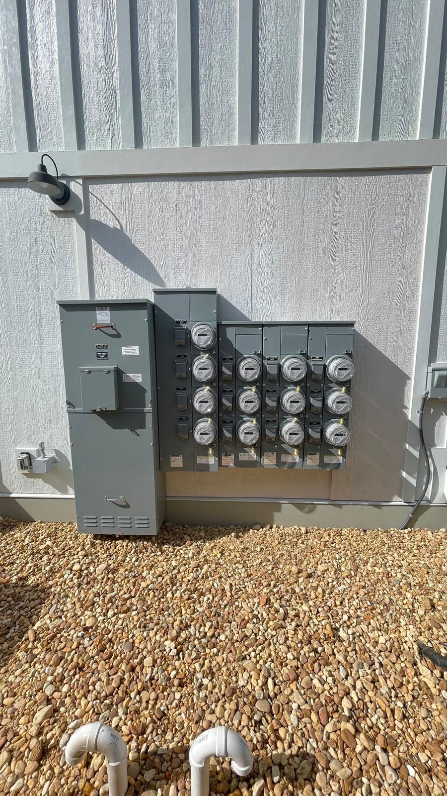 Multi-meter electrical panel installation